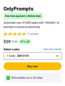 OnlyPrompts lifetime deal at $59